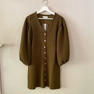 Madewell Crepe Balloon-Sleeve Dress